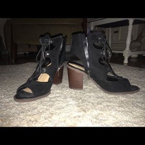 zip up lace up heels